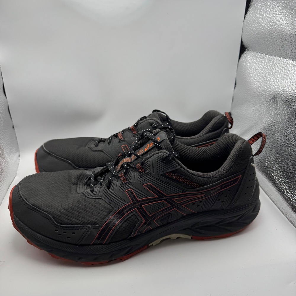 Asics Gel-Venture 9 Mens 12 Extra Wide Trail Running Shoes Grey Red 1011B488 - Picture 3 of 7